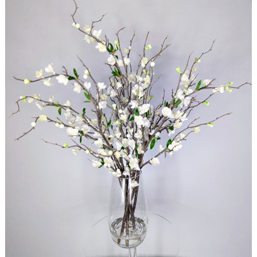 Primrue Silk Cherry Blossom Arrangement in Vase Wayfair